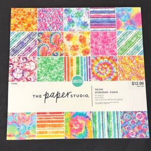 The Paper Studio Tie Dye Cardstock Set 20 designs 3 each acid free 12 x 12 new